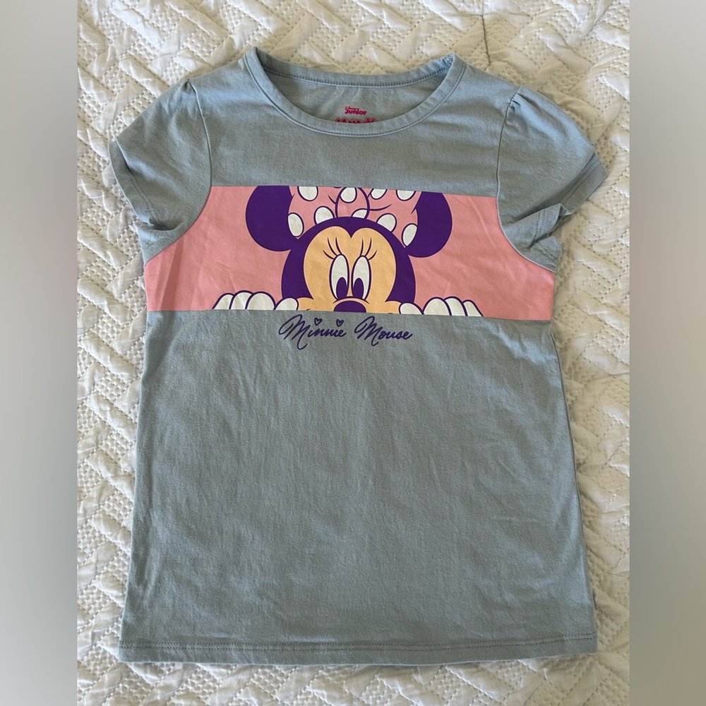Disney Minnie Mouse Kids Tee - Blue and Pink